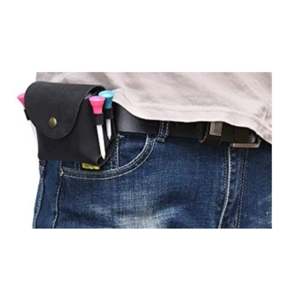 NexAx Golf Ball Pouch Holder Storage Bag Belt Loop Made of Genuine Leather - Picture 4 of 4